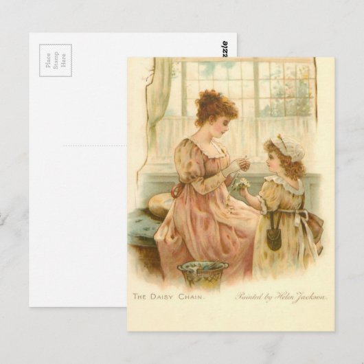 Vintage Mutter und Tochter Postkarte (Vorne/Hinten)