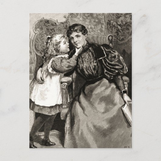 Vintage Mutter und Tochter Postkarte (Vorderseite)