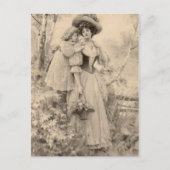 Vintage Mutter und Tochter Postkarte (Vorderseite)