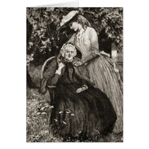 Vintage-Mutter und Tochter zum Muttertag-Grußkarte
