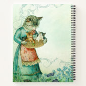 Vintage-Mutterkatze mit Kätzchen Notizblock (Rückseite)