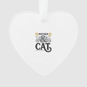 Vintage-Mutterkatze-Shirt-Design für Katzenmütter_ Ornament