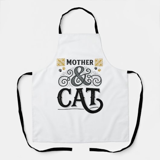Vintage-Mutterkatze-Shirt-Design für Katzenmütter_ Schürze (Vorderseite)