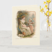 Vintage Mutterschaf- und Kinderschnecken Karte (Gelbe Blume)