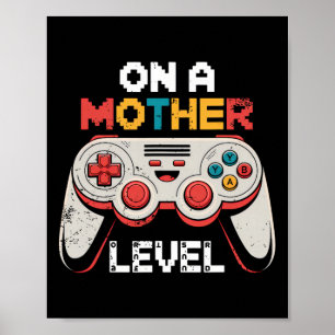 Vintage Muttertag Gamer Gaming auf einem Mutter-Le Poster