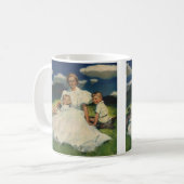 Vintage Muttertag, Mutter mit Kindern Kaffeetasse (Vorderseite Links)