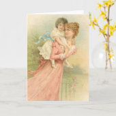 Vintage Muttertag Mutter und Kind Karte (Gelbe Blume)