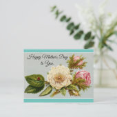 Vintage-Muttertags-Blumen Postkarte (Stehend Vorderseite)