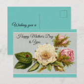 Vintage-Muttertags-Blumen Postkarte (Vorne/Hinten)