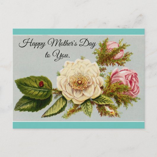 Vintage-Muttertags-Blumen Postkarte (Vorderseite)