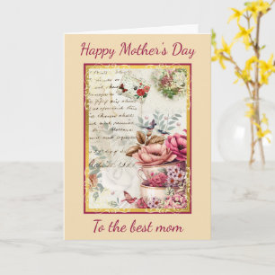 Vintage Muttertags-Collage Karte