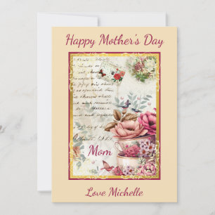 Vintage Muttertags-Collage Karte