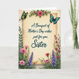 Vintage Muttertags-Script-Karte Karte