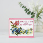 Vintage Muttertagsblumen Postkarte (Stehend Vorderseite)