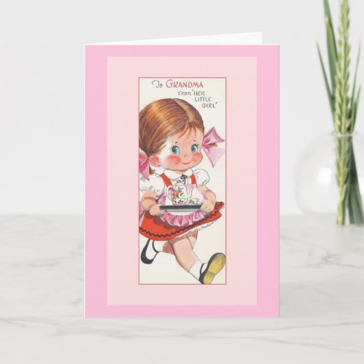 Vintage Muttertagskarte für Großmutter Karte (Vorderseite)