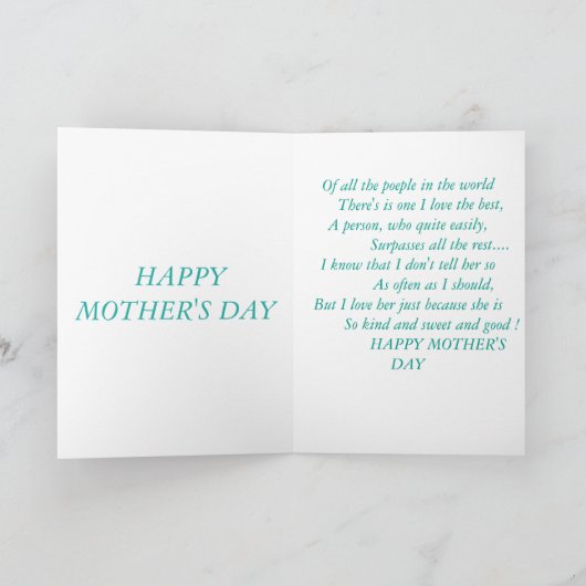 Vintage Muttertagskarte Karte (Innenseite)