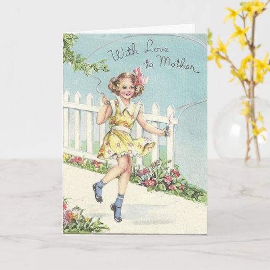 Vintage Muttertagskarte Karte (Gelbe Blume)