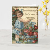 Vintage Muttertagskarte mit Niedlichem Muttergedic Karte (Gelbe Blume)