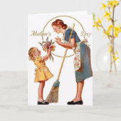 Vintage Muttertagskarte mit Niedlicher Meldung Karte (Gelbe Blume)