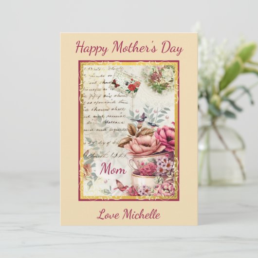 Vintage Muttertagskollektion Karte (Stehend Vorderseite)
