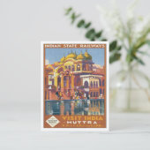 Vintage Muttra Mathura Indien Postkarte (Stehend Vorderseite)