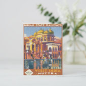 Vintage Muttra Mathura Indien Postkarte (Stehend Vorderseite)