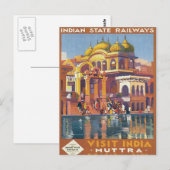 Vintage Muttra Mathura Indien Postkarte (Vorne/Hinten)
