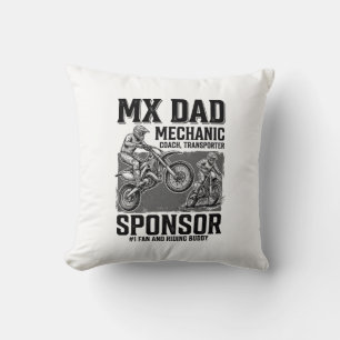 Vintage MX Dad Motocross Fahrkumpel-Shirt-Design Kissen