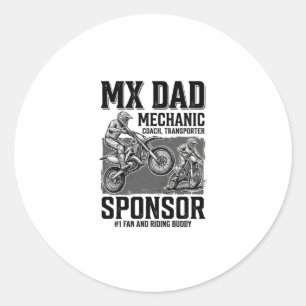 Vintage MX Dad Motocross Fahrkumpel-Shirt-Design Runder Aufkleber