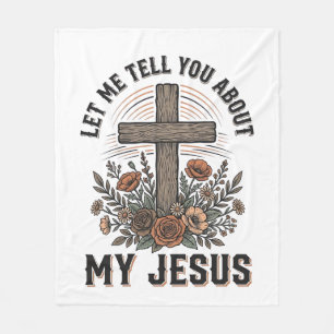 Vintage My Jesus Floral Cross Christliches T-Shirt Fleecedecke
