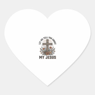 Vintage My Jesus Florales Kreuz Christliches T-Shi Herz-Aufkleber