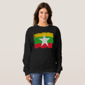 Vintage Myanmar Flag Burmese Independence Day Sweatshirt (Vorne ganz)