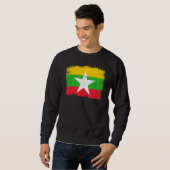 Vintage Myanmar Flag Burmese Independence Day Sweatshirt (Vorne ganz)