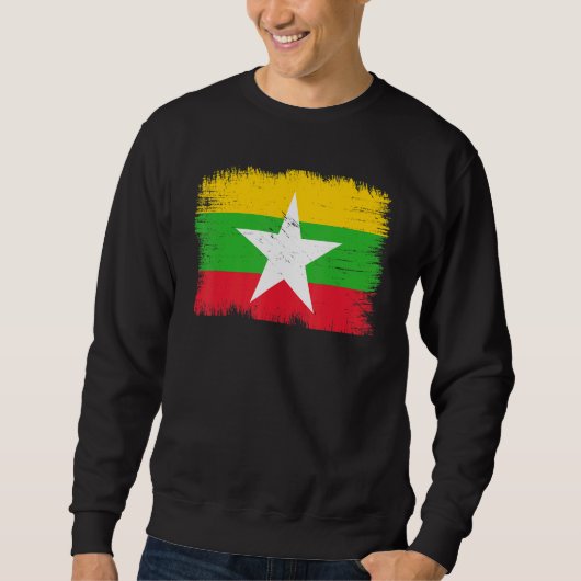 Vintage Myanmar Flag Burmese Independence Day Sweatshirt (Vorderseite)