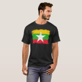 Vintage Myanmar Flag Burmese Independence Day T-Shirt (Vorne ganz)