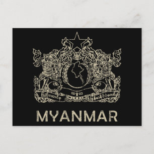 Vintage Myanmar Postkarte