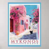 Vintage Mykonos, Griechisch Poster (Vorne)