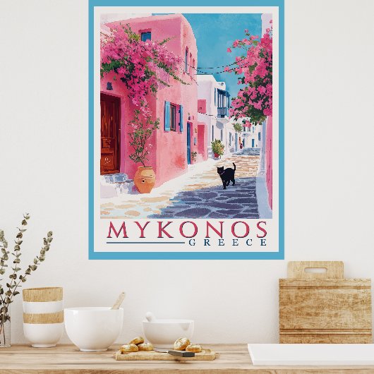 Vintage Mykonos, Griechisch Poster (Küche)