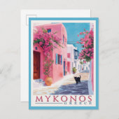 Vintage Mykonos, Griechisch Postkarte (Vorne/Hinten)
