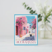 Vintage Mykonos, Griechisch Postkarte (Stehend Vorderseite)