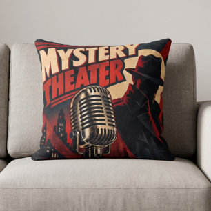 Vintage Mystery Theater Radio Detektiv Kissen