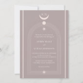Vintage Mystical Moon Night Monogram Wedding Einladung (Vorderseite)