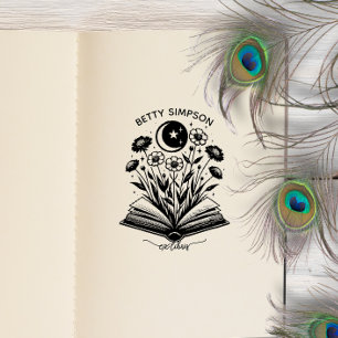 Vintage-Mystikbuch benutzerdefinierter Ex-Libris-S Permastempel