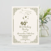 Vintage mystische 40. Geburtstagseinladung Einladung (Stehend Vorderseite)