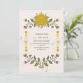 Vintage mystische botanische Hochzeit Einladung (Stehend Vorderseite)