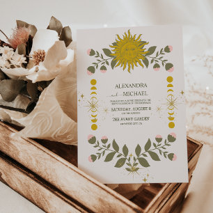 Vintage mystische botanische Hochzeit Einladung