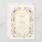 Vintage mystische botanische Hochzeit Einladung (Vorderseite)