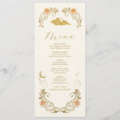 Vintage mystische botanische Hochzeit Menükarte (Rückseite)
