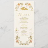 Vintage mystische botanische Hochzeit Menükarte (Vorderseite)