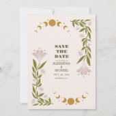 Vintage mystische botanische Hochzeit Save The Date (Vorderseite)